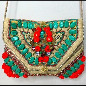 ANTIK BATIK - Anthropologie Cuzco Clutch Envelope Leather Beaded Bag